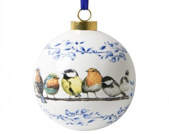 Ornament 8 cm, Forest Birds, Delft blue by Heinen Delft Blue