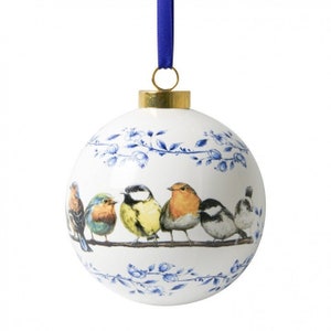 Ornamento 8 cm, Uccelli della foresta, blu di Delft di Heinen Delft Blue