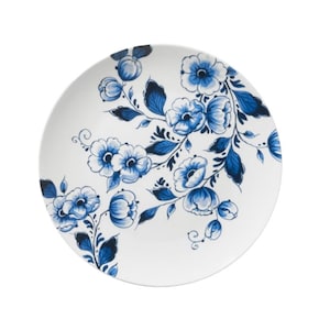 Wall Plate Flowers - Delft blue - 16 cm