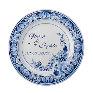 Wedding Plate Flowers - Personalized - Hand-painted - 18 cm
