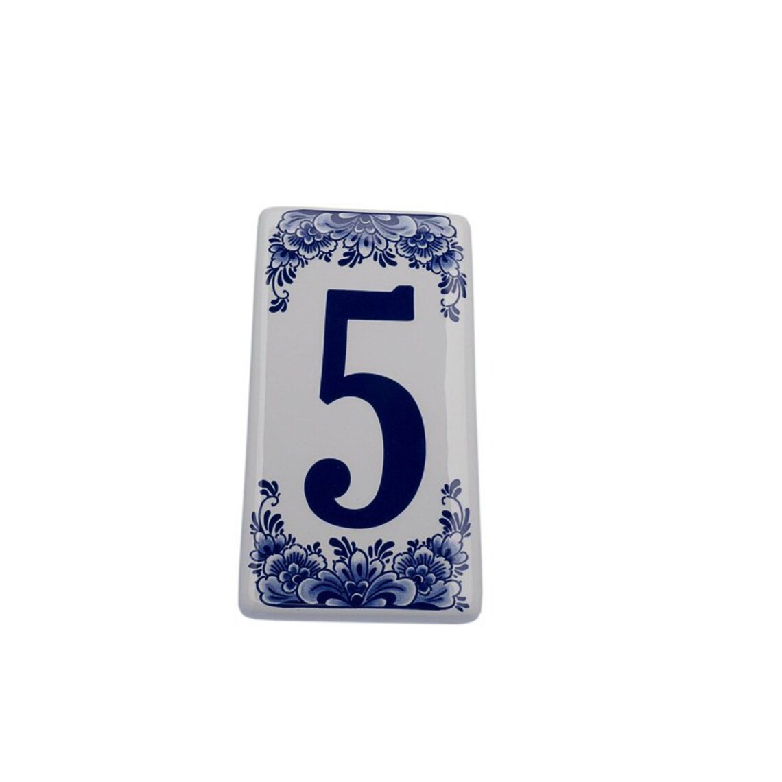 Delft blue house numbers tiles with traditional floral design Etsy