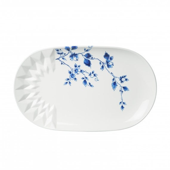 Serving Dish 30 Cm, Blue Fold, a Meeting of Dutch Delft Blue and