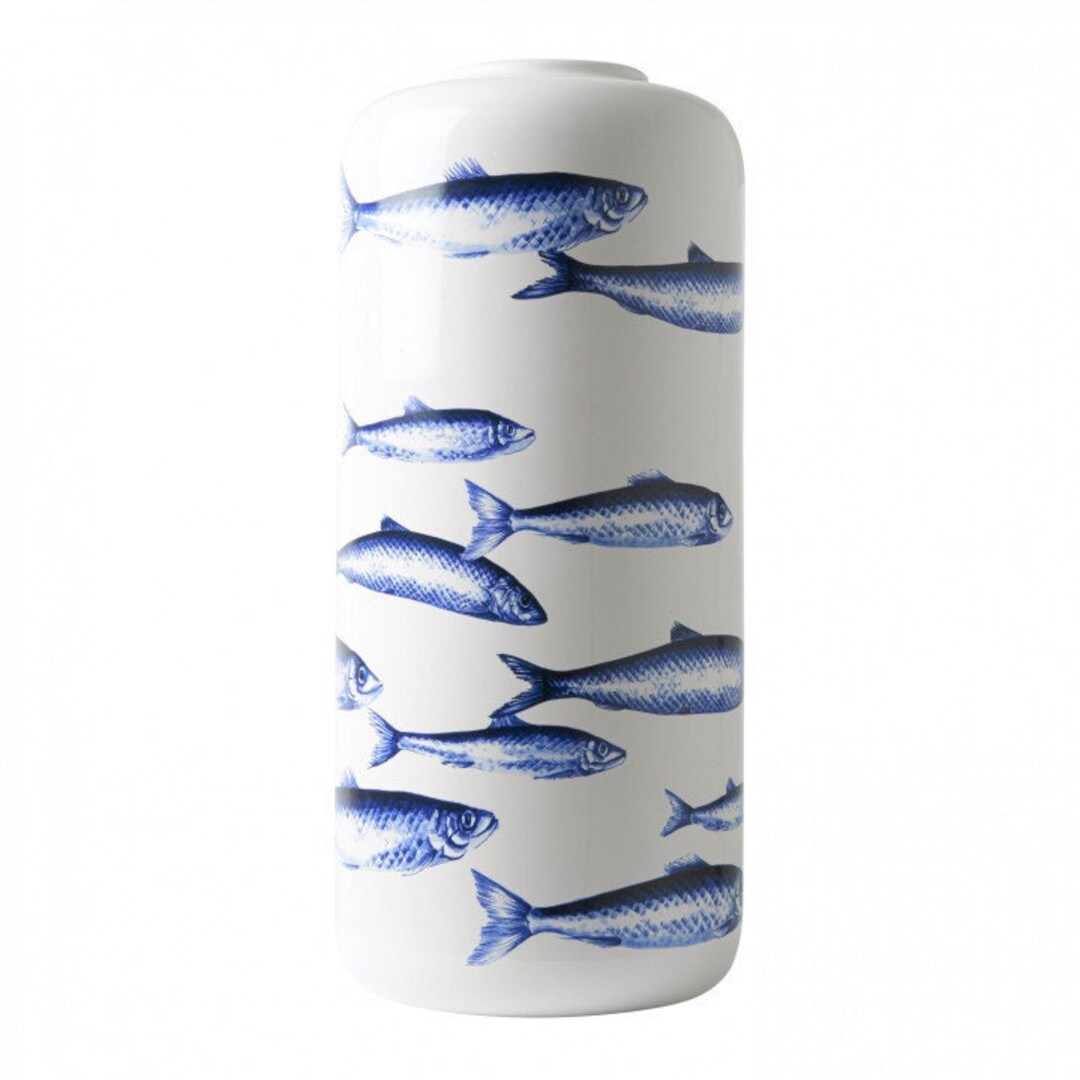 Delft Blue Vase With Fishes Swimming Around the Vase Delft Etsy