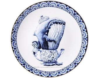 Wall Plate Redmer Hoekstra - Whale - Ceramic - 31 cm