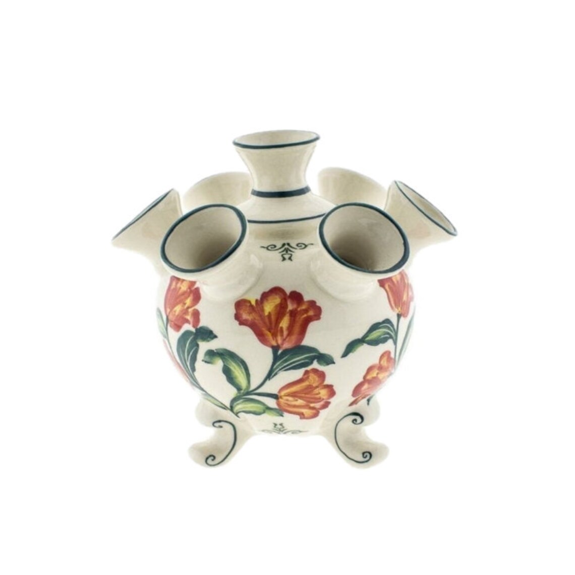 Delft Orange Tulip Vase With Several Spouts and Lush Tulip Etsy