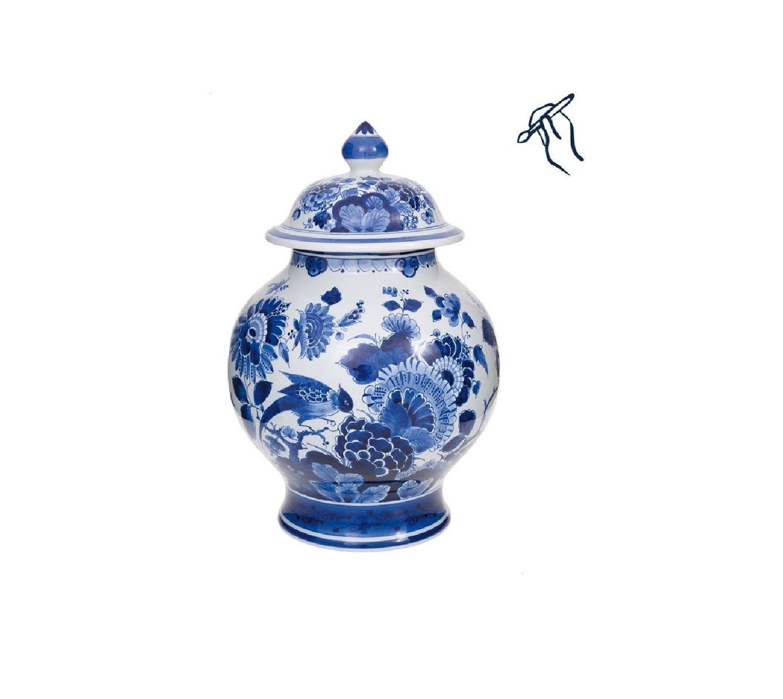 Ginger jar or vase with lid fully handpainted porcelain Etsy