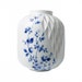 XL Delft blue vase with origami folds and a Delft blue cherry blossom decoration on porcelain 