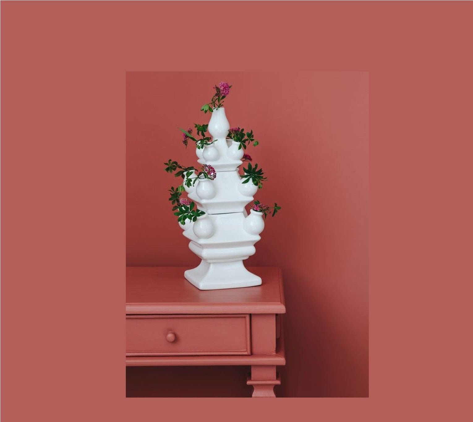 Delft white tulip vase threepiece pyramid style made by Etsy