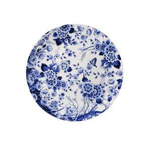 Wall plate Delft blue, flower garden Ø 42 cm