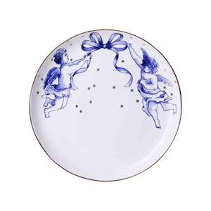 Plate 21 cm, Sharing Moments Christmas Angel, Delft blue porcelain