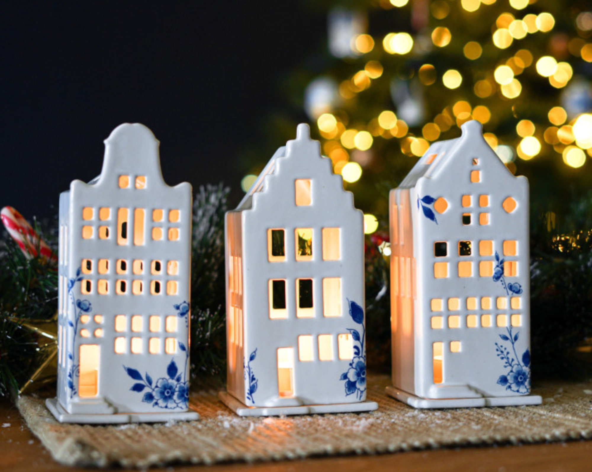 of Canal Houses Tealight Candle Made - Etsy