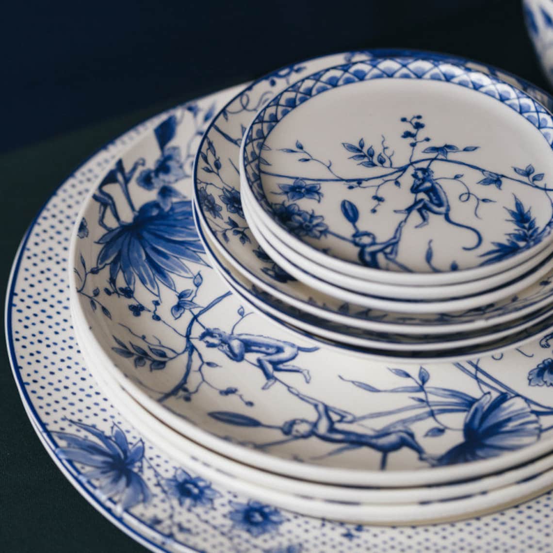 Set of 2 Delft Blue Dinner Plate Porcelain Decorated With Etsy