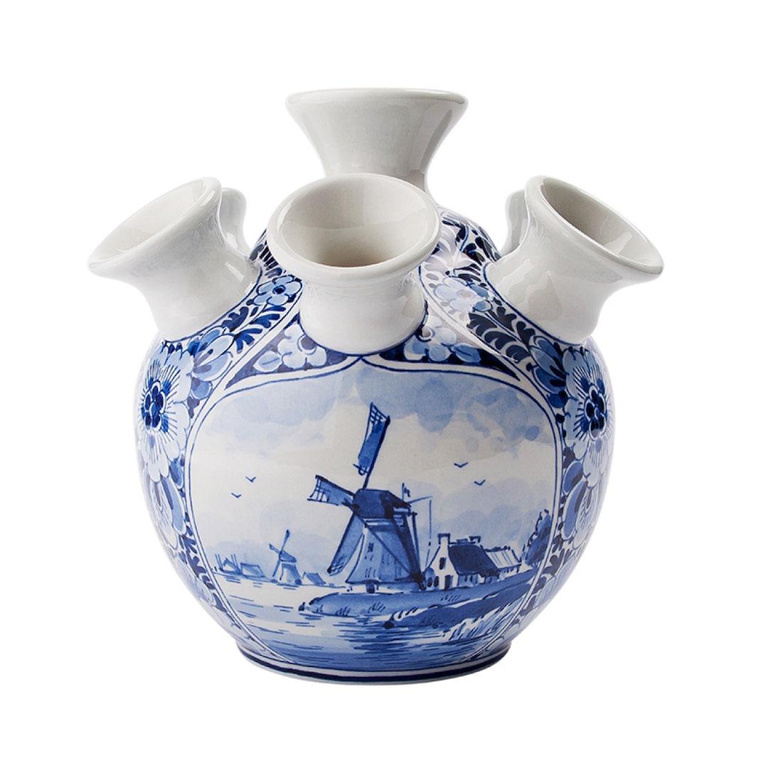 Delft Blue Tulip Vase on Legs With Handpainted Dutch Etsy