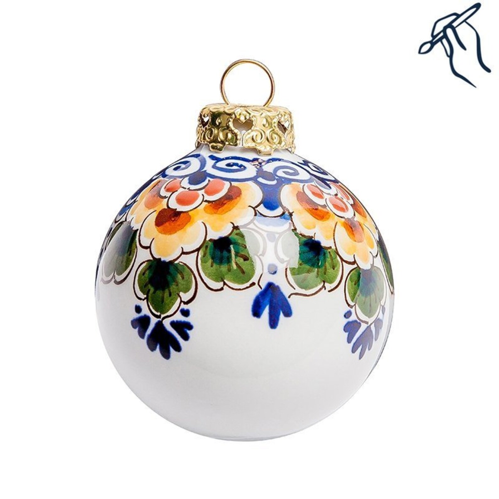 Delft blue polychrome porcelain Christmas ornament for in the Etsy