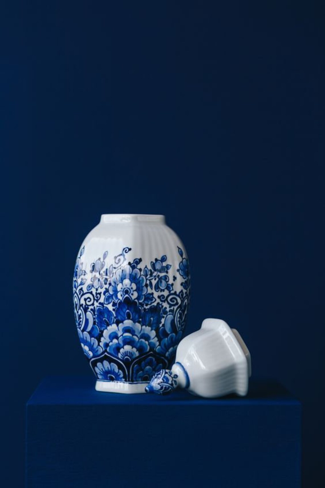 Delft Blue Vase With Lid Ginger Jar Fully Handpainted Delft Etsy