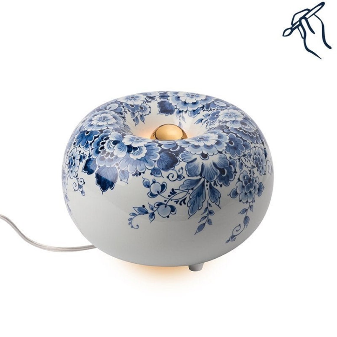 Unique Delft Blue Table Lamp Completely Handpainted Etsy