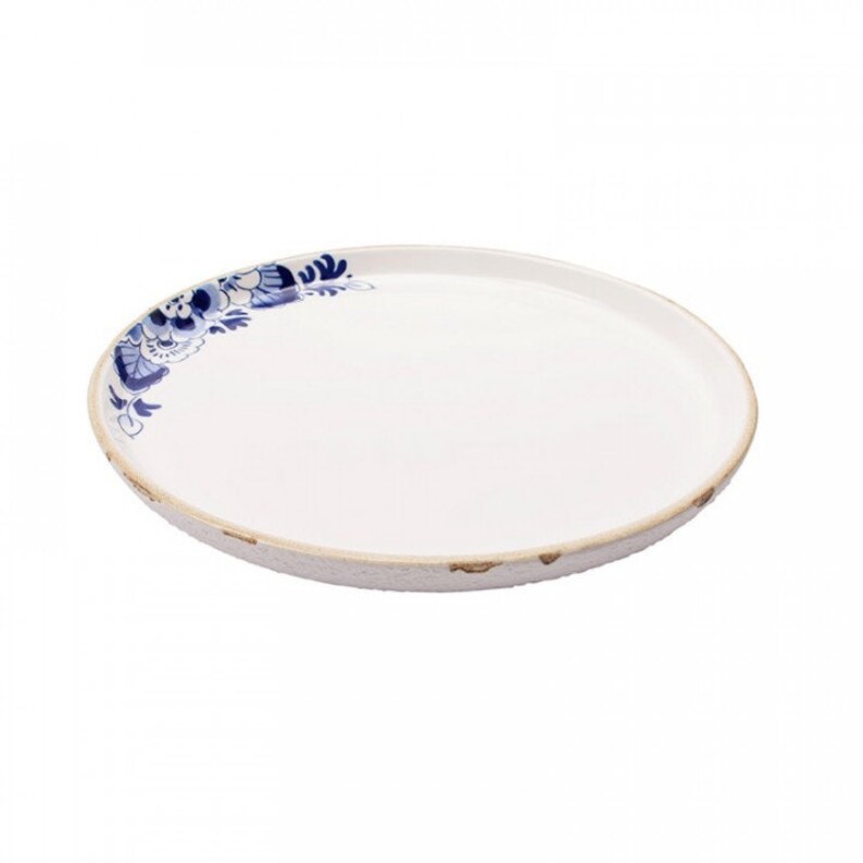 Set of 4 Delft Blue Dinner Plates With a Rustic Rim and Delft Etsy