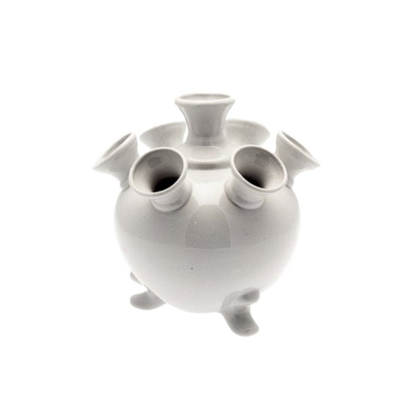 Different Tulip Vases on Legs - White - Ceramic