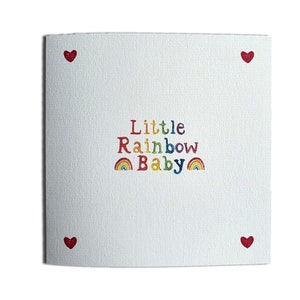 Rainbow baby card - 100% Recycled, new baby, pregnancy, baby greeting, baby card, baby shower, rainbow baby, gender reveal card