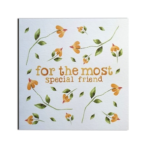 Friend Card - 100% Recycled, Bestfriend card, Friend card, I love my friend, special friend card, orange flower, a friend like you, bestie