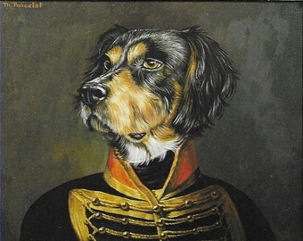 Gordon Setter "Cruzero" - CUSTOM MATTED - 1993 Vintage Dog Art Print - Thierry Poncelet