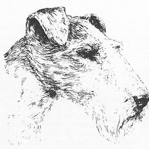 1963 Vintage Fox Terrier #3 Dog Art Print by Bridget Olerenshaw - Custom Matted 5&quot; x 7&quot; Collectible, Dog Lover, Gallery Gift, Birthday