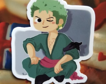 Zoro Anime Manga Sticker Strawhats / Cute Roronoa Zoro Die-Cut Vinyl Waterproof Sticker