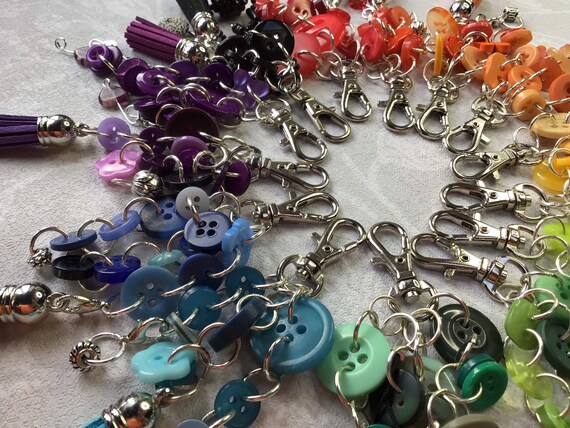 Button Bundle Bag Charm / Planner Dangles.colourful Charms