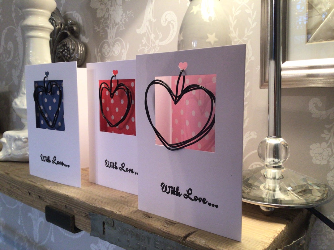 Handmade Wire Heart With Love Cards - Etsy Singapore