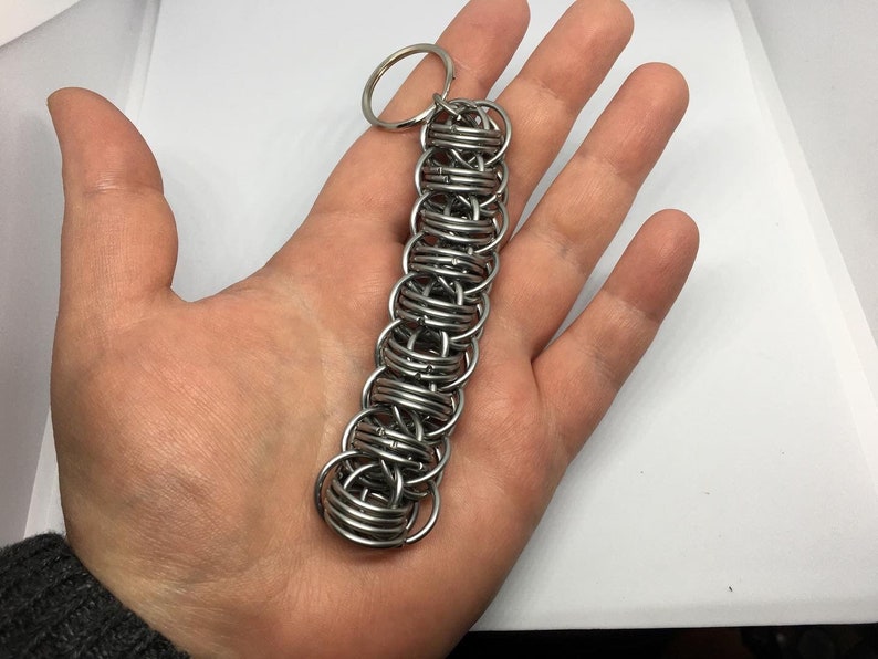 Handmade Stainless Steel Fire Wyrm Keyring