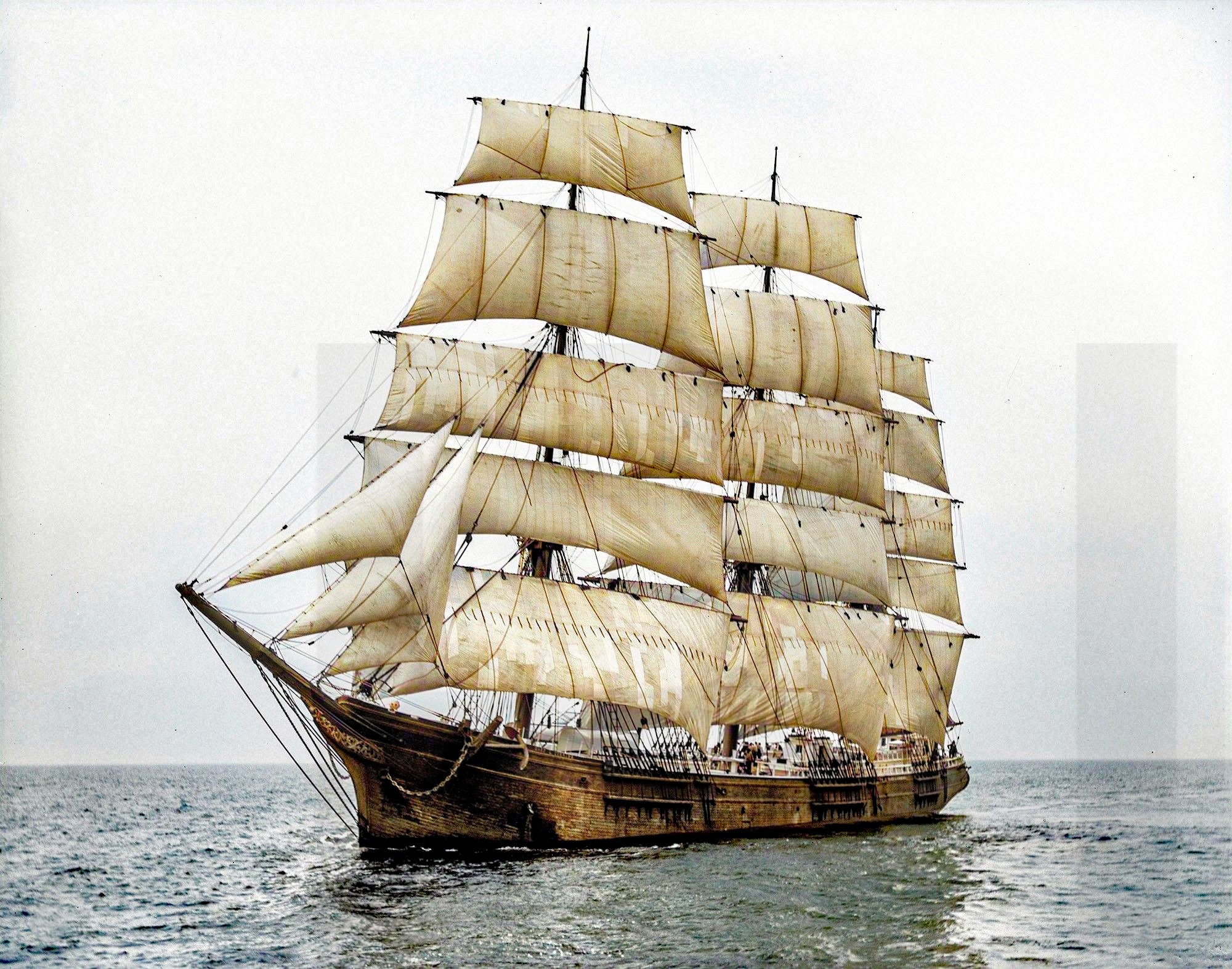 1883 the Last Fullrigged Ship Built in Massachusetts 11x14 Photo Print