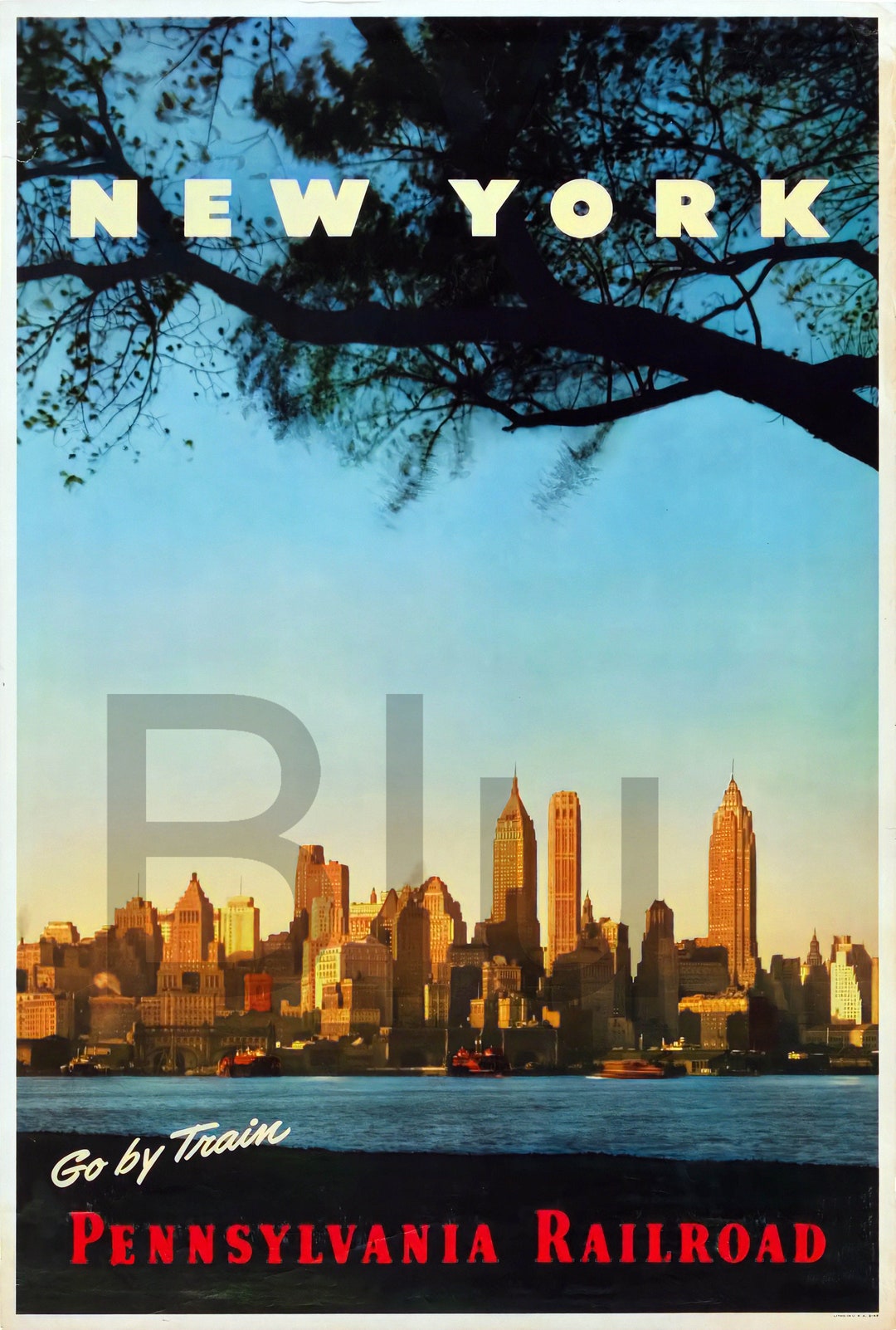 Washington City Beautiful 1940s Pennsylvania Railroad Travel Poster – Vintage Style Reprint 16x24 Matte Paper
