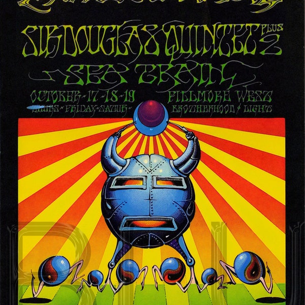 1968 Iron Butterfly Concert Poster 13x19" Photo Print