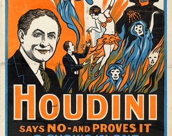 1909 Do spirits return Houdini says no 13 x 19" Photo Print
