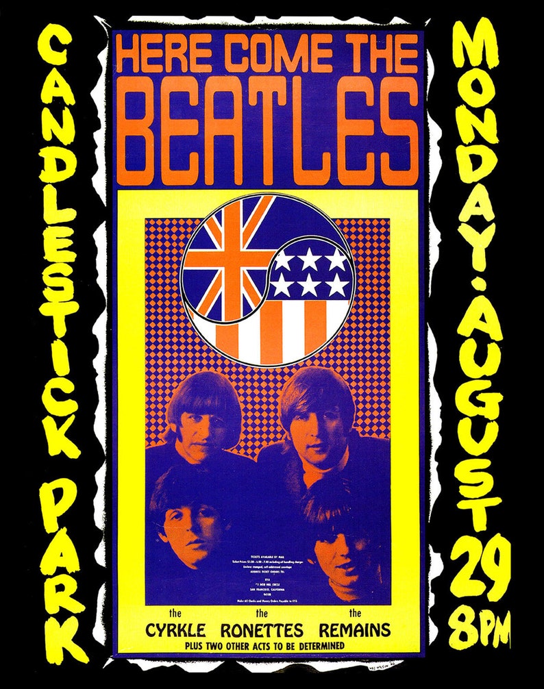 The Beatles Candlestick Park Poster 11 X 14 Photo Print Etsy