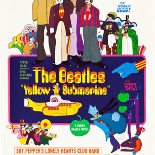 The Beatles Yellow Submarine Movie Poster Replica  13x19" Photo Print