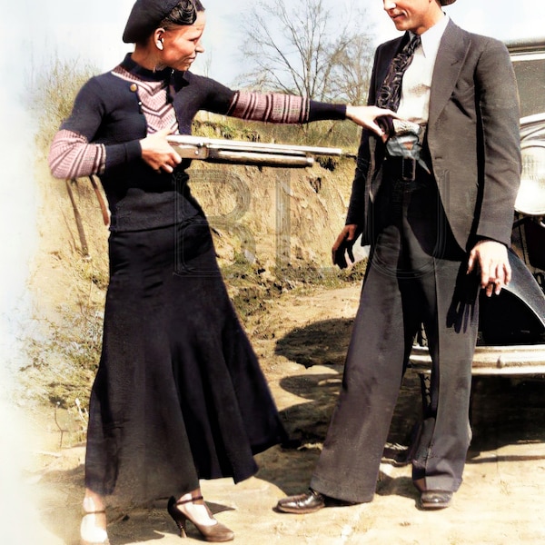 Bonnie & Clyde Bonnie Parker instantánea 11 x 14 impresión fotográfica
