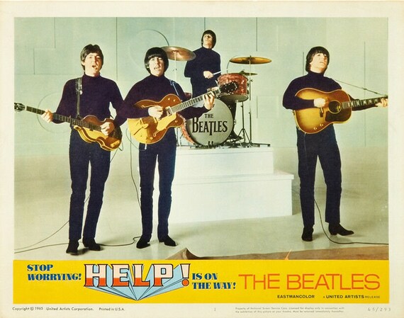 The Beatles Help Movie Poster Lobby Card Replica 11 X Etsy