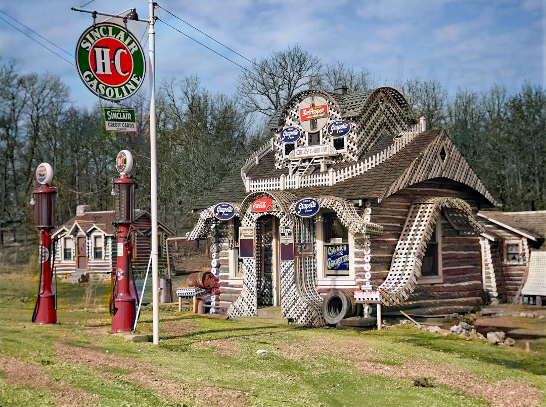 1942 Shannon County Missouri. Gas Station and Tourist Cabins Etsy