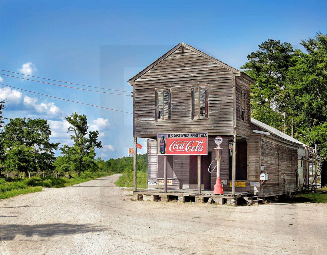 1936 Crossroads Store and Post Office. Sprott, Alabama 11 X 14 Photo