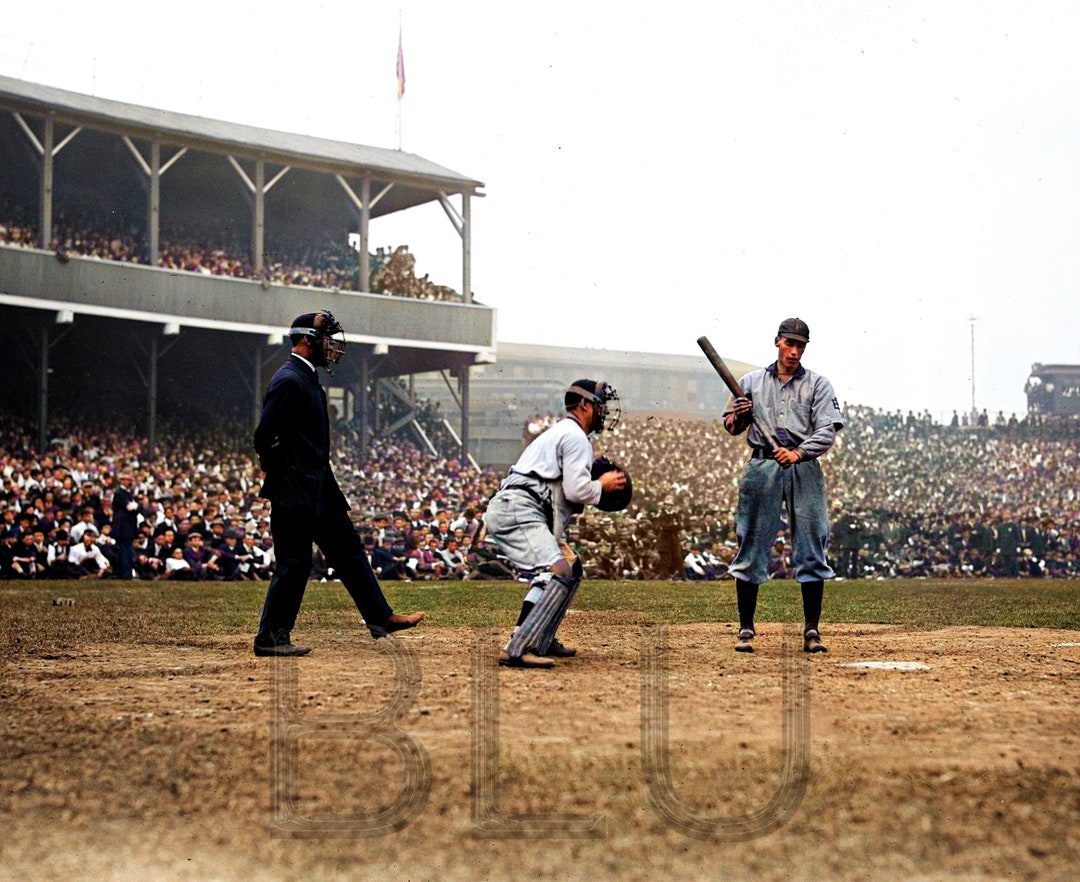 1908 New York Vs. Pittsburgh Baseball Game, Breshahan Catching, Batter ...