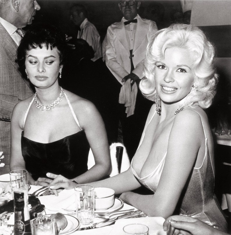 Jayne Mansfield and Sophia Loren at Romanoff's in Beverly image 0