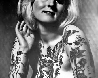 Vintage Tattoo Image 11 X 14" Photo Print