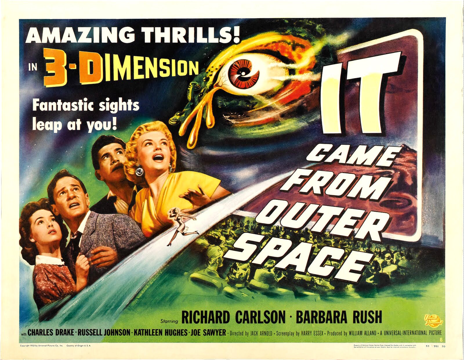 It Came From Outer Space Lobby Card Movie Poster 11 X 14 Photo Etsy