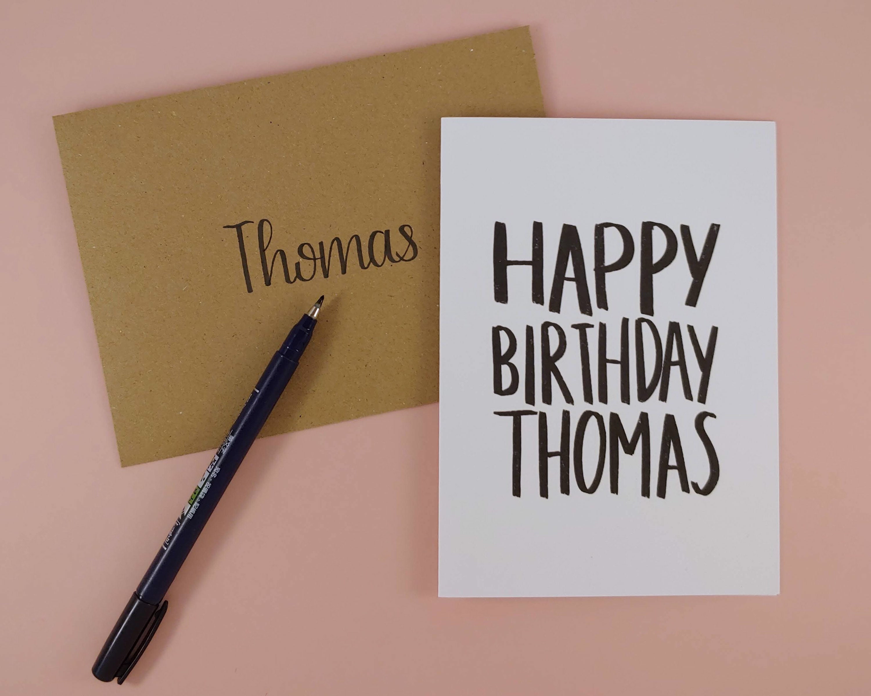 Custom Typography Birthday Card / Personalised Birthday Cards Etsy