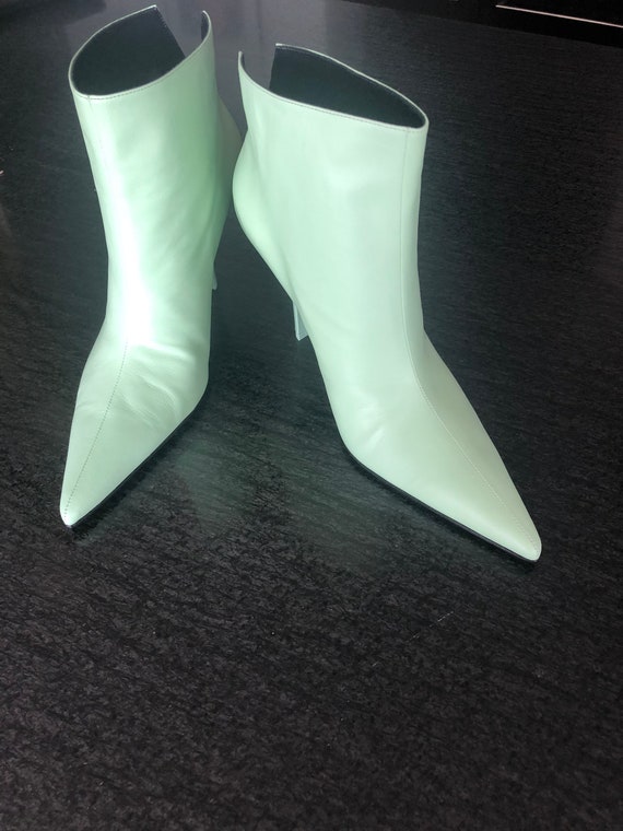 mint green ankle boots