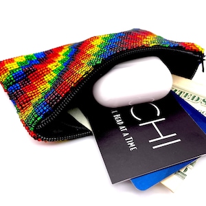 Porte-monnaie arc-en-ciel, Porte-monnaie à monnaie, Cadeaux LGBTQ, Pochette à fermeture éclair, Portefeuille bohème perlé, Petite pochette à fermeture éclair, Porte-carte de crédit,, Bas