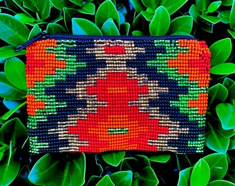 Ready to Ship! Zip Pouch Coin Purse 3.5x5.5 OOAK Handcrafted Lined Upcycled Recycled Materials