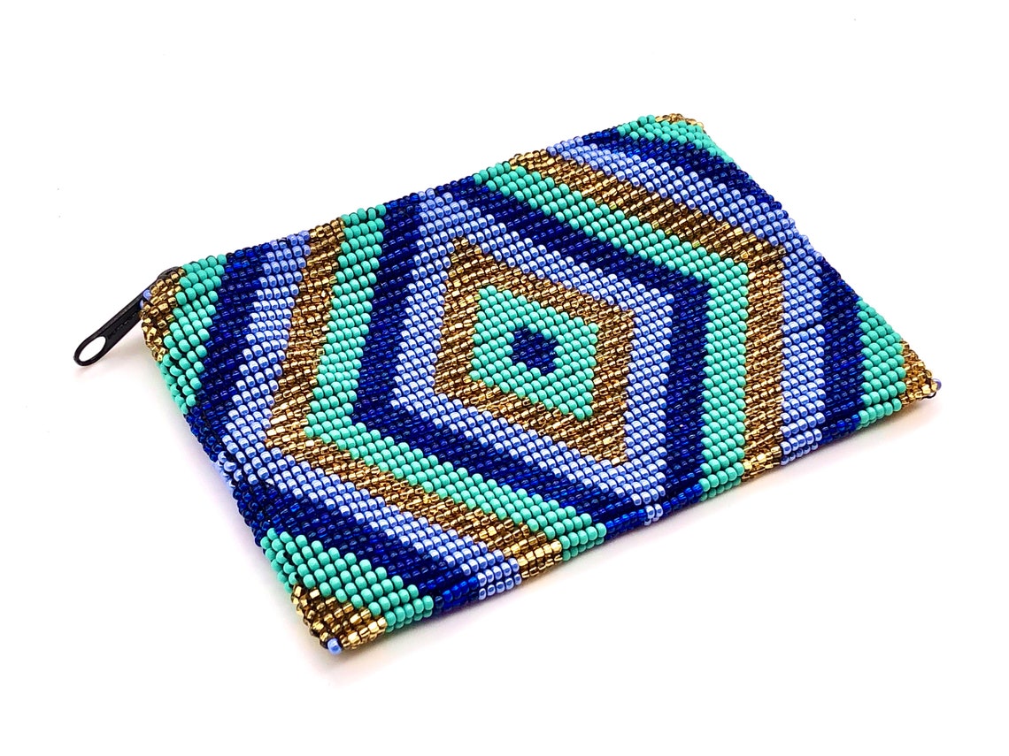 Seed Bead Pouch Handmade Wallet Change Purse Coin Purse Etsy