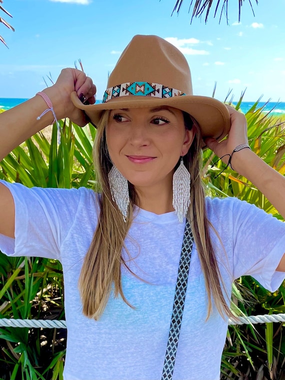 Beaded Cowboy Hat Band: Handmade Mayan Western Accessory